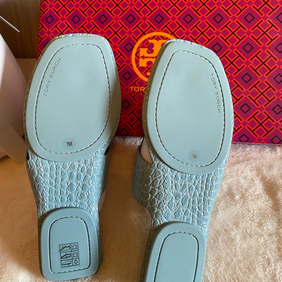 Tory Burch Georgia Sandal Soft Croco Emboss - Picture 6 of 7